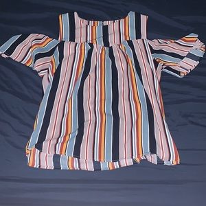 Multicolored off shoulder top